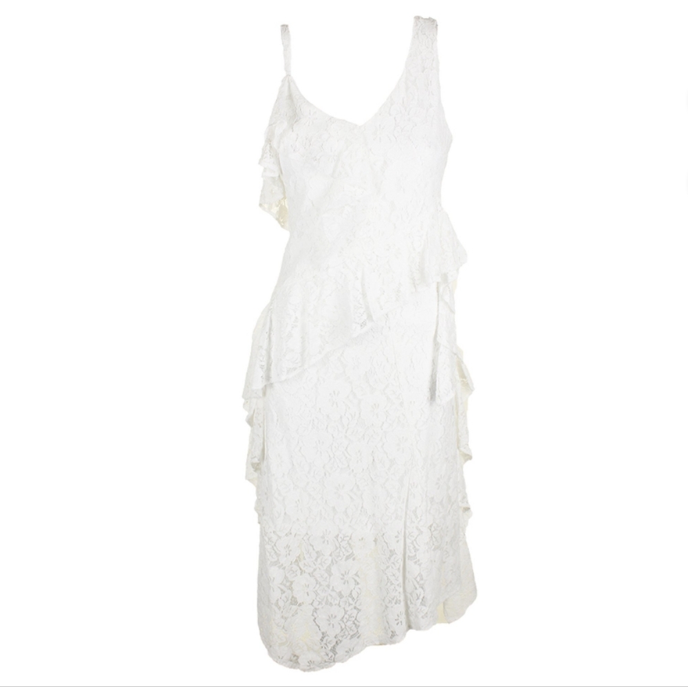 Taylor White Lace Midi Dress